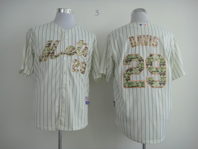 Men New York Mets #29 Davis White Camo MLB Jerseys->->MLB Jersey